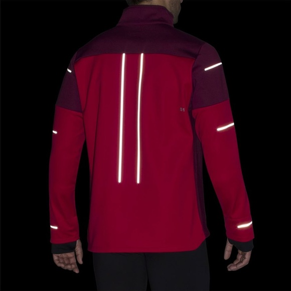 NWT Asics Liteshow soft shell winter jacket zip up coat warm red small - Picture 4 of 6